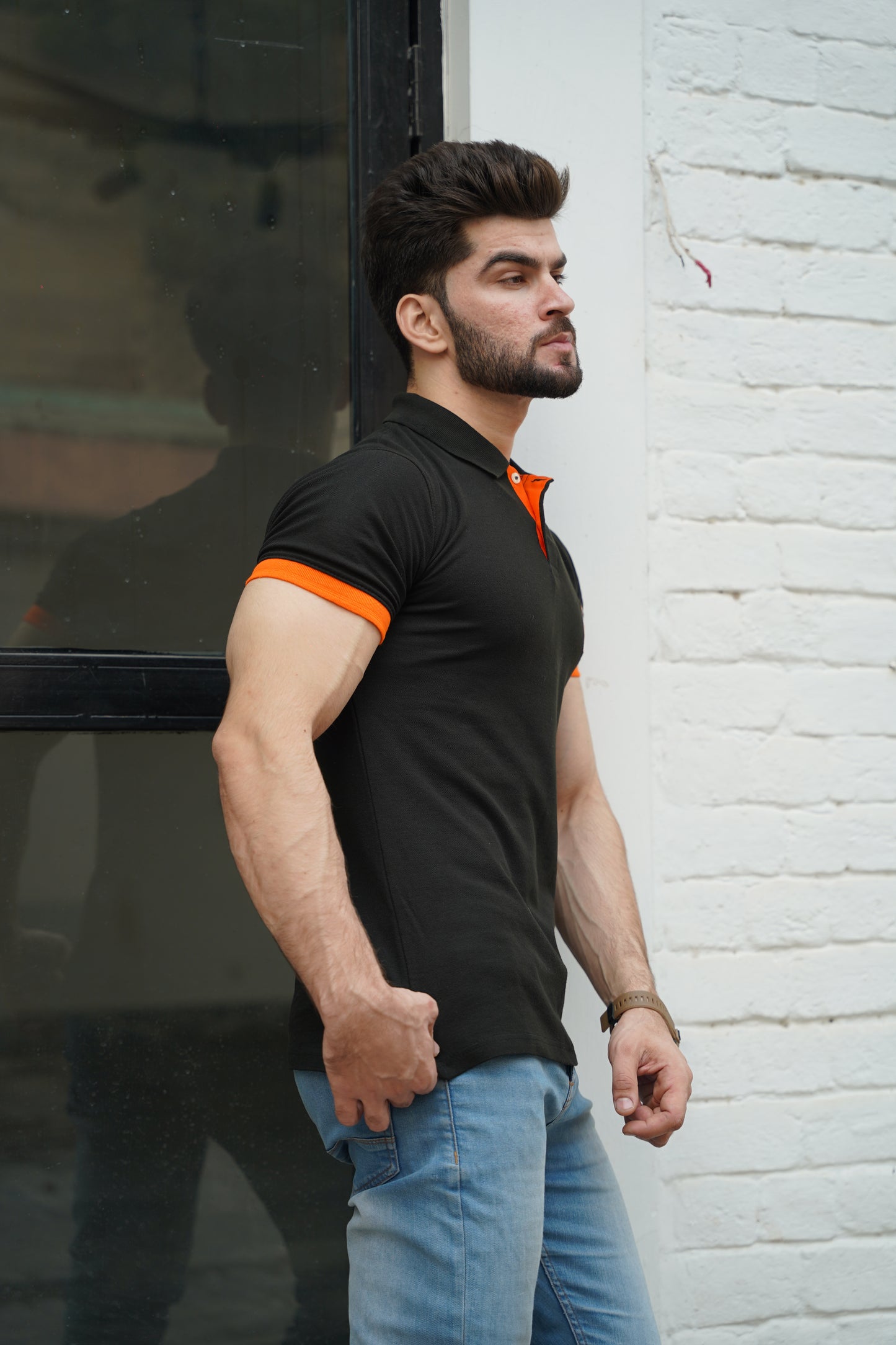 New Mens Polo Shirt T-Shirt Top Short Sleeve Contrast Colours S M L XL PL05