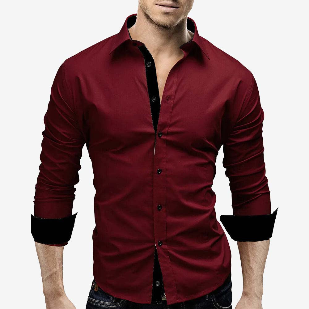 New Mens Casual Formal Shirts Slim Fit Shirt Top Long Sleeve PS 08