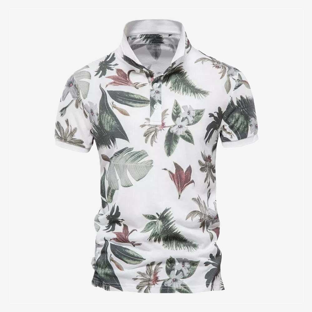Men's Golf Polo Shirts Men Fashion Printed Short Sleeve Hawaii Style Polo Shirts