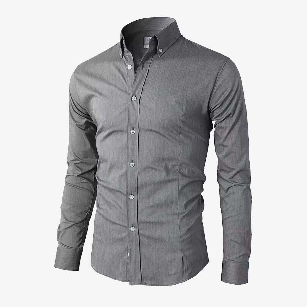 Men's Casual Shirt Button Down Slim Fit Long Sleeve Formal Shirts PS 24