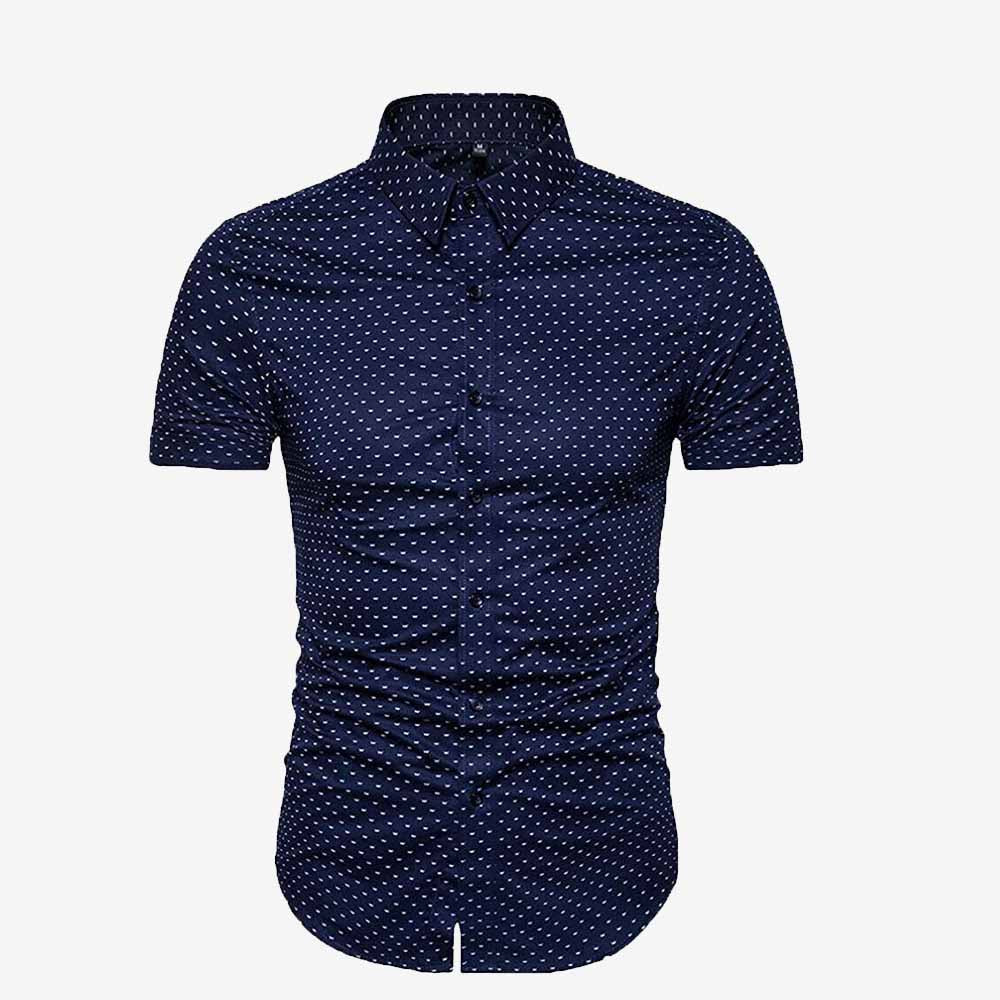 Mens Casual Shirts Smart Printed Shirt Short Sleeve Summer Top RH11