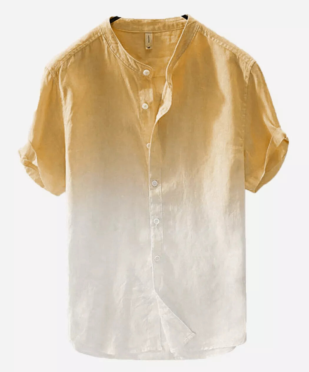 Mens Grandad Casual Shirts Mandarin Smart Shirt Short Sleeve Summer Top RH08