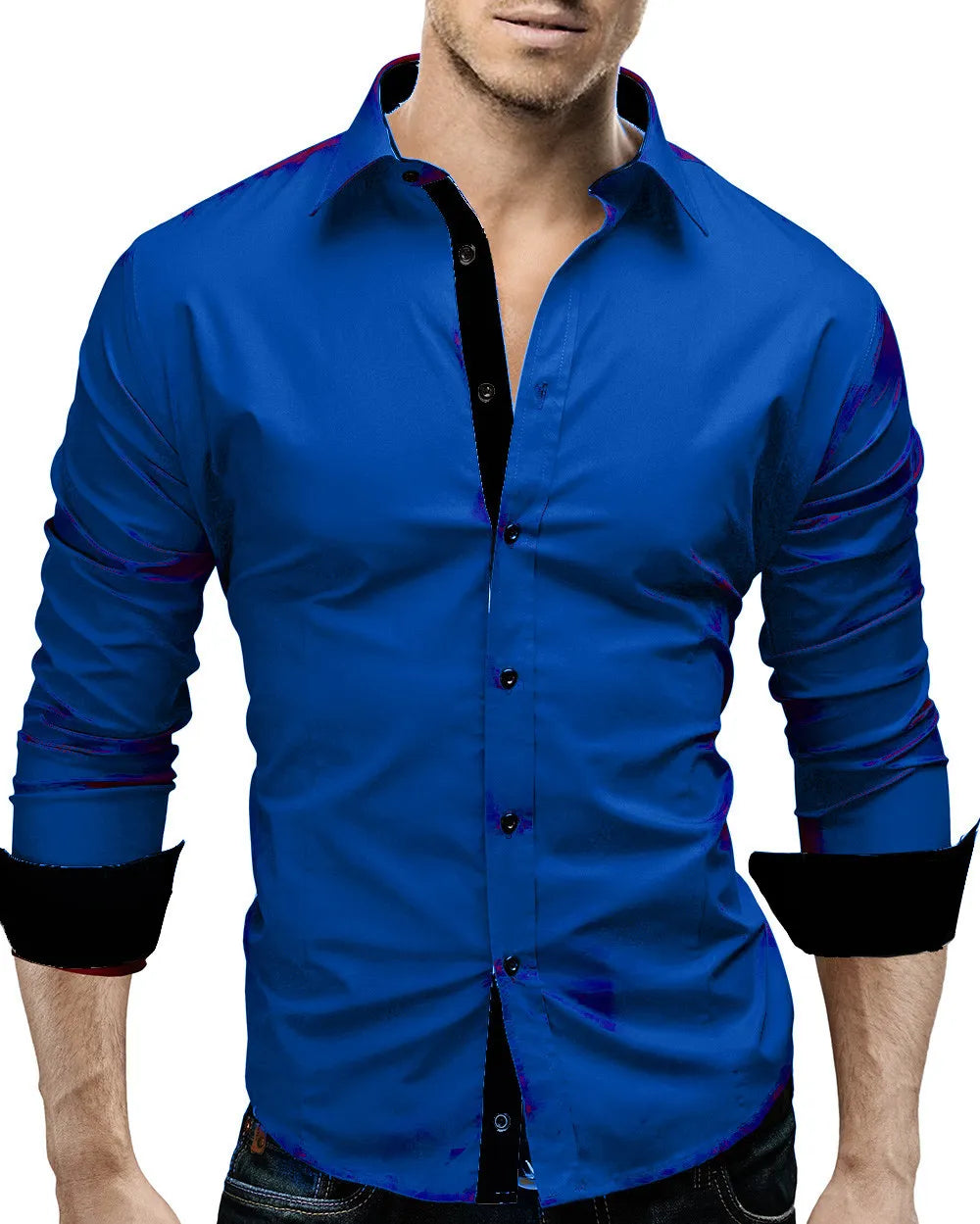 New Mens Casual Formal Shirts Slim Fit Shirt Top Long Sleeve PS 08