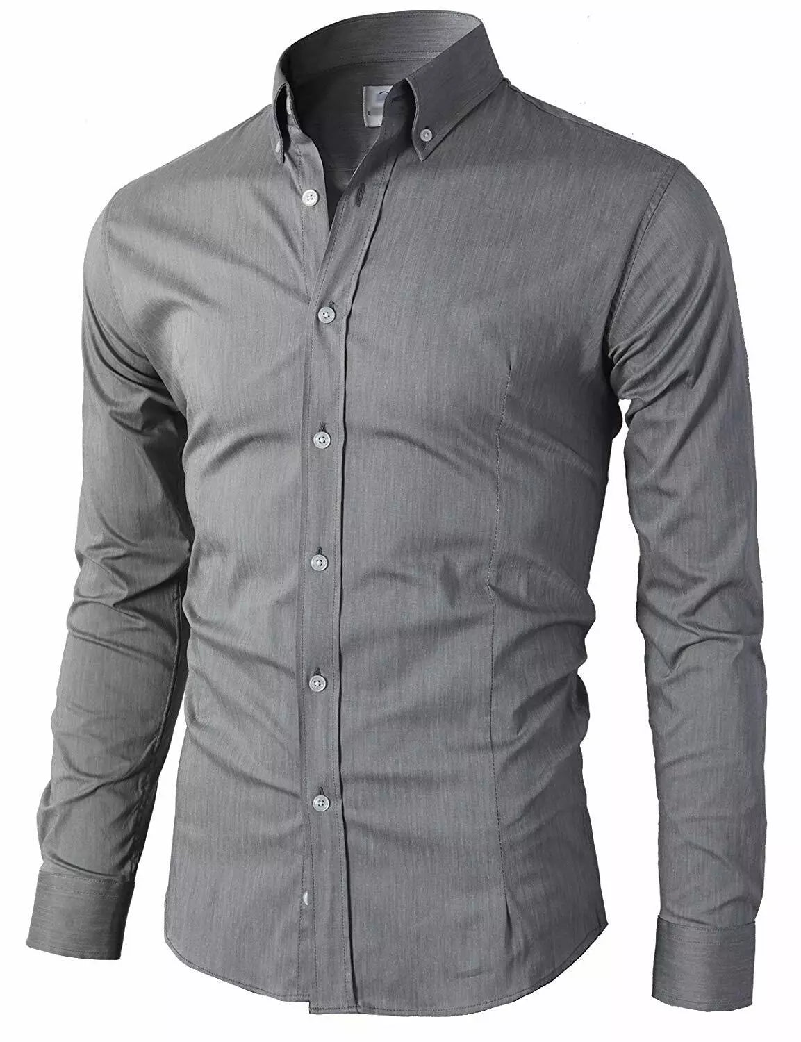 Men's Casual Shirt Button Down Slim Fit Long Sleeve Formal Shirts PS 24