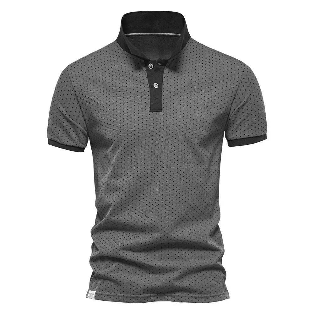 Mens Polka Polo Shirt T-Shirt Top Short Sleeve Contrast Colours PL21
