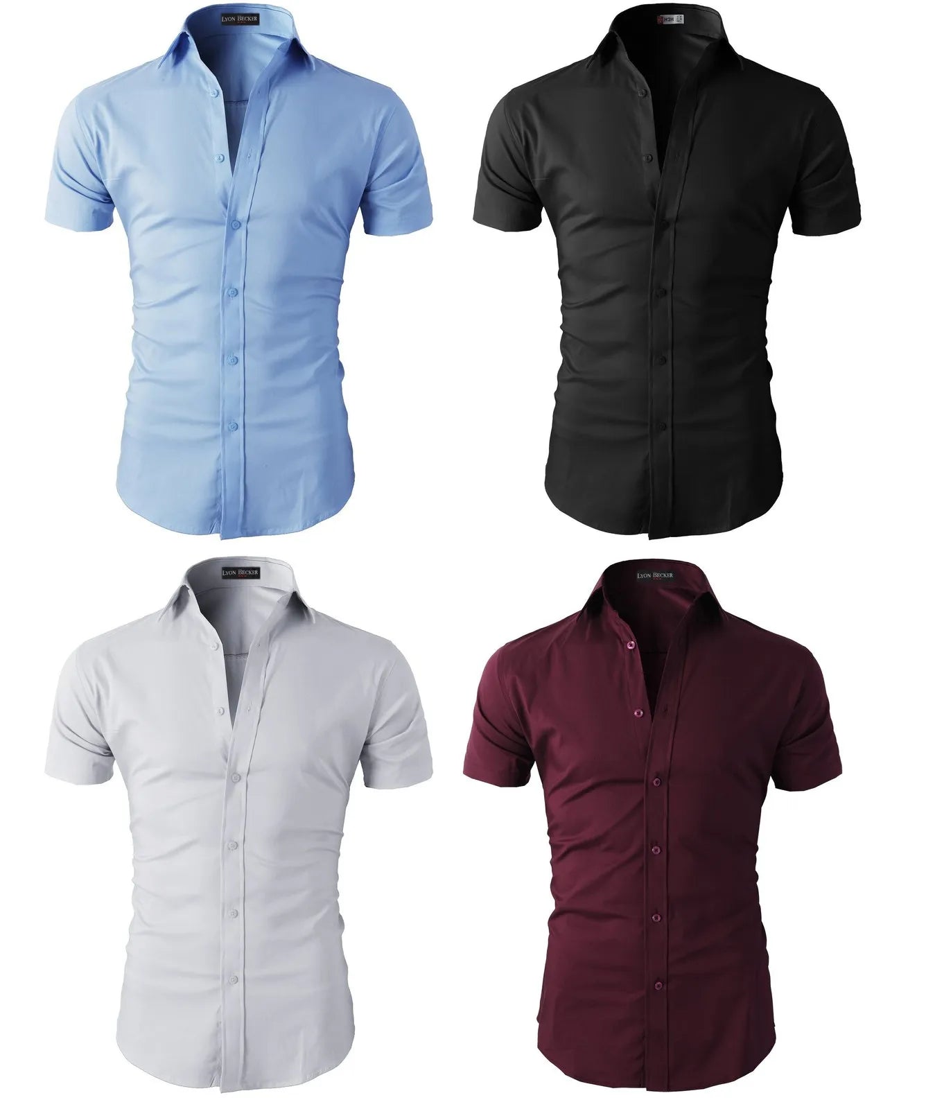 Mens Short Sleeve Shirts Casual Formal Slim Fit Shirt Top PS 05
