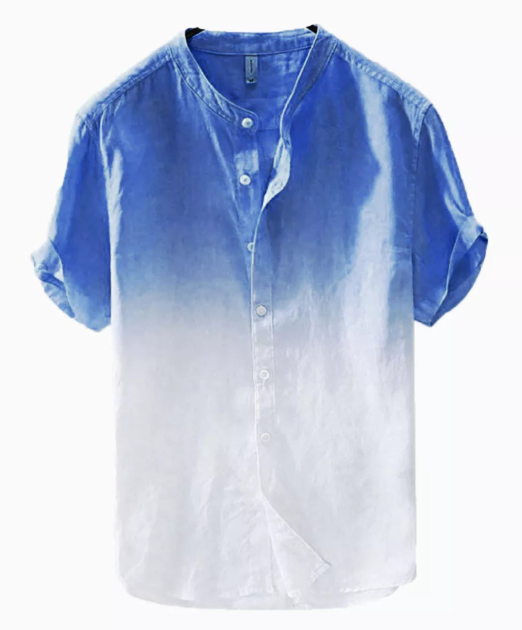 Mens Grandad Casual Shirts Mandarin Smart Shirt Short Sleeve Summer Top RH08