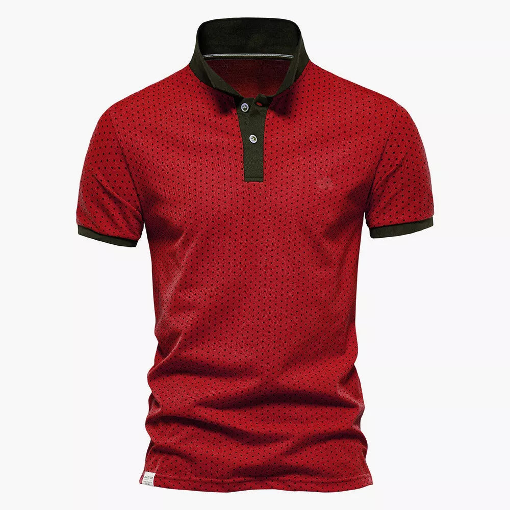 Mens Polka Polo Shirt T-Shirt Top Short Sleeve Contrast Colours PL21