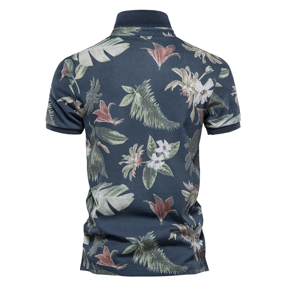 Men's Golf Polo Shirts Men Fashion Printed Short Sleeve Hawaii Style Polo Shirts
