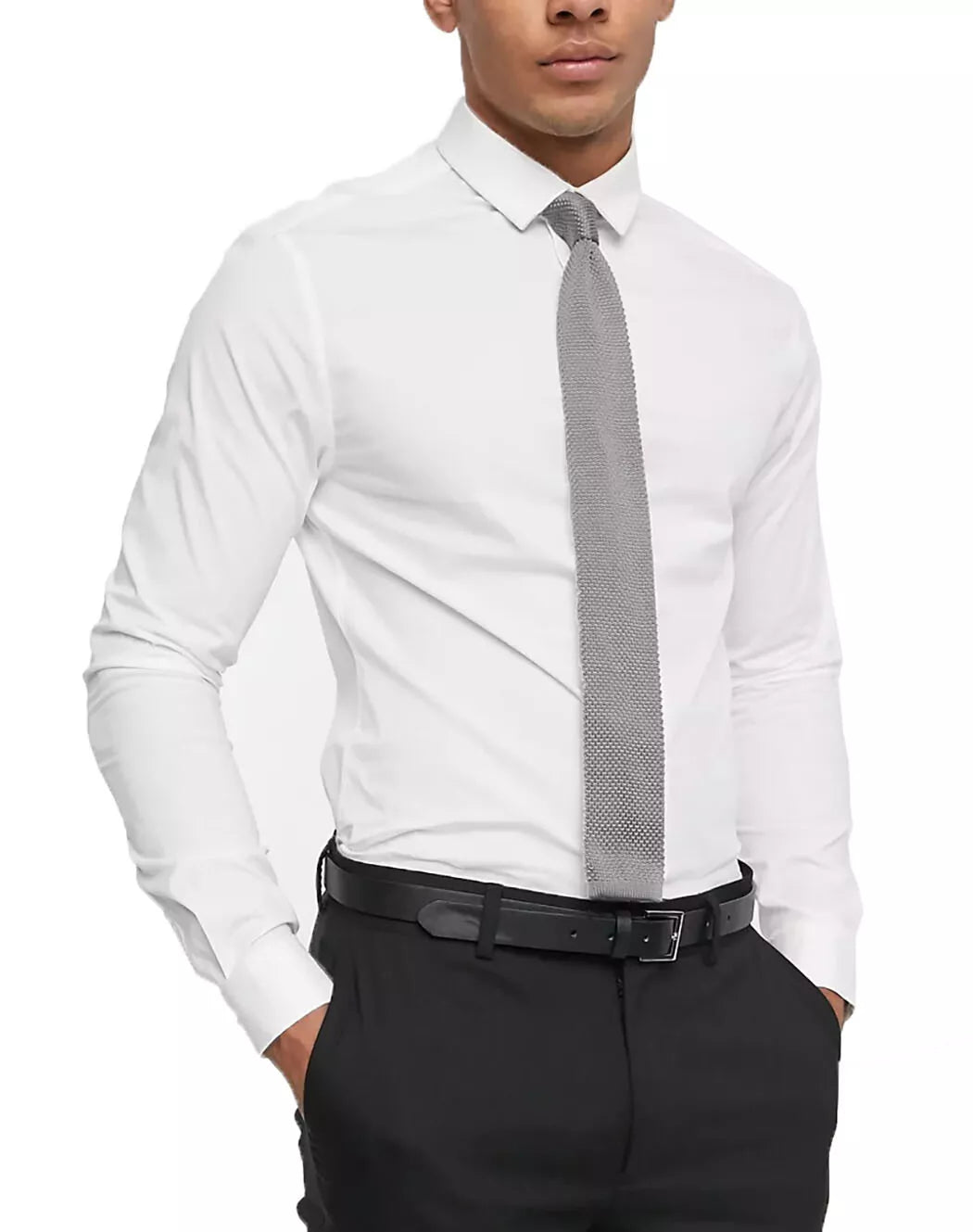 Mens Plain Modern Slim Fit Smart Shirts Long Sleeve Casual Formal Shirt RH09