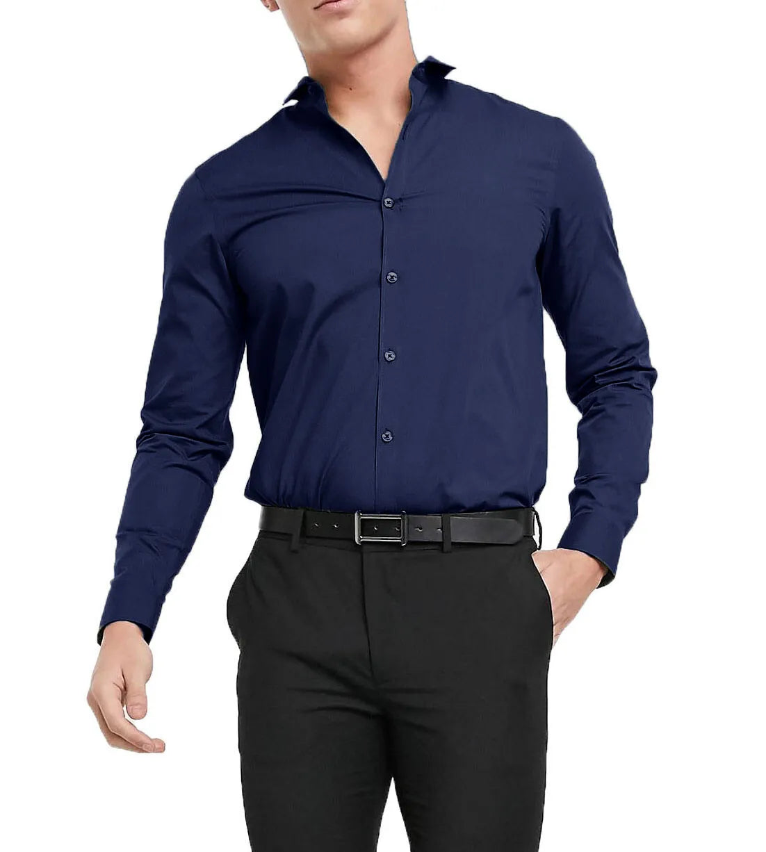 Men's Shirt Modern Slim Fit Shirts Long Sleeve Casual Formal RH13