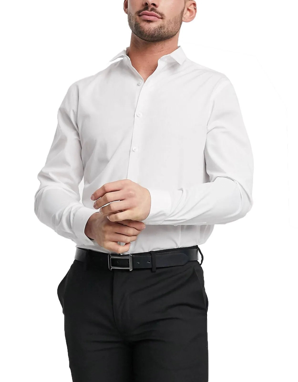 Men's Shirt Modern Slim Fit Shirts Long Sleeve Casual Formal RH13