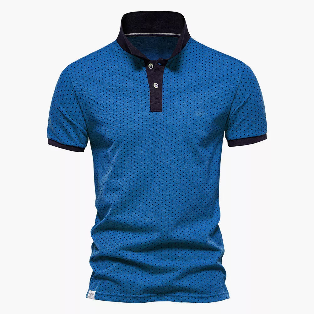 Mens Polka Polo Shirt T-Shirt Top Short Sleeve Contrast Colours PL21