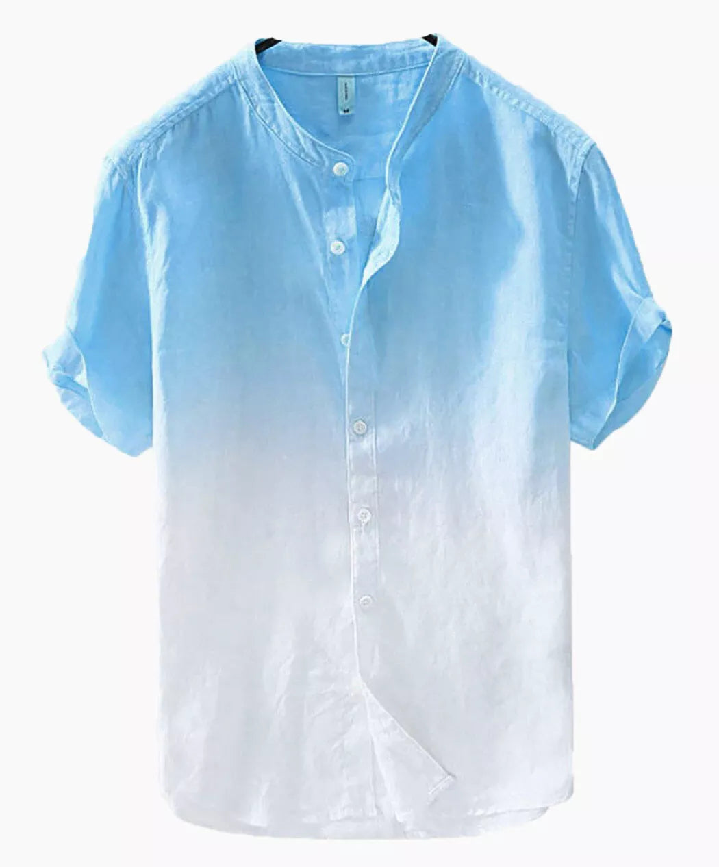 Mens Grandad Casual Shirts Mandarin Smart Shirt Short Sleeve Summer Top RH08