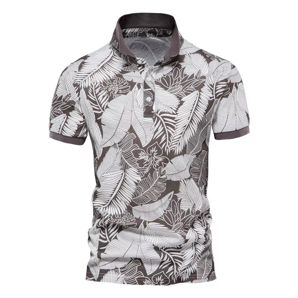 Men's Golf Polo Shirts Men Fashion Printed Short Sleeve Hawaii Style Polo Shirts