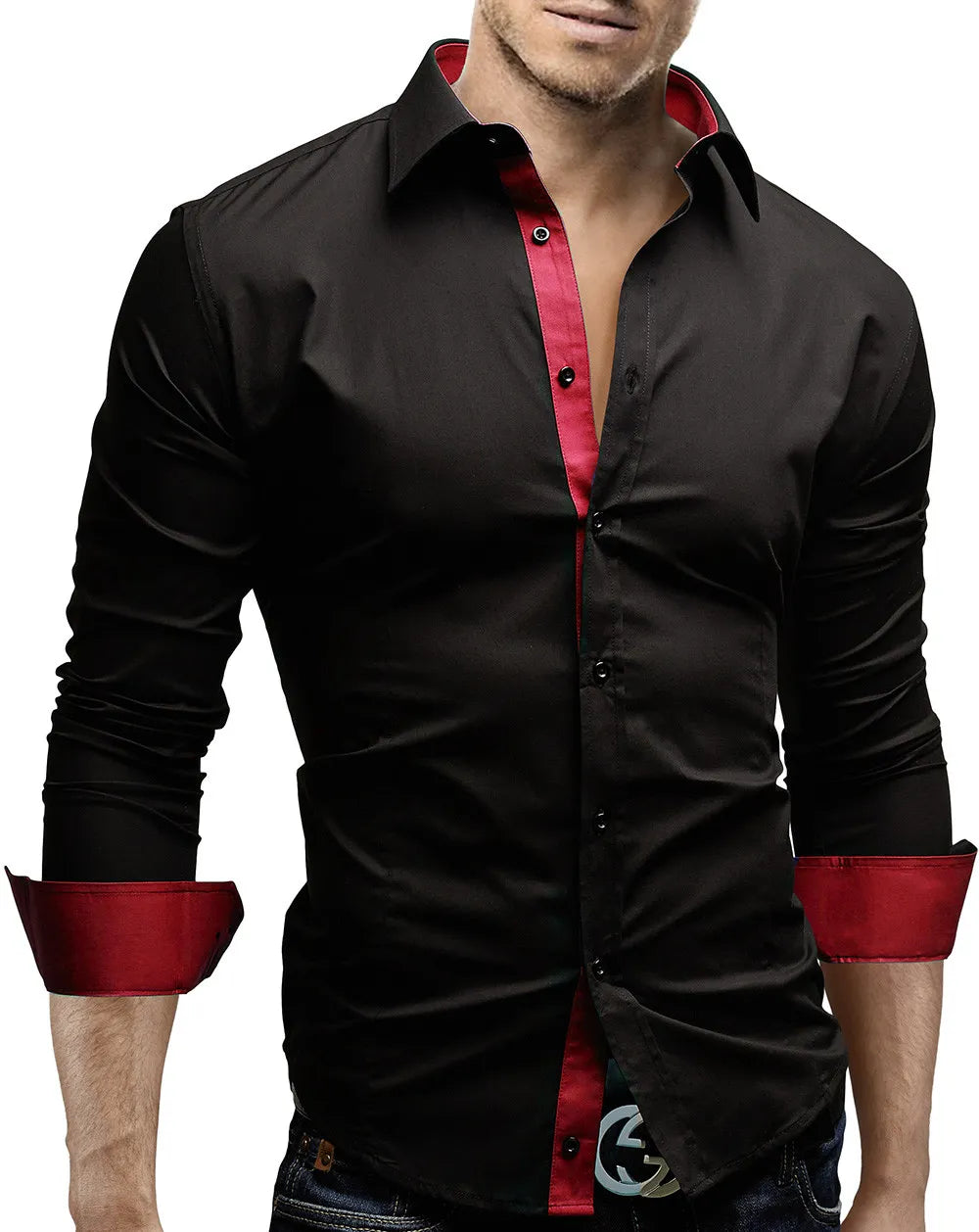 New Mens Casual Formal Shirts Slim Fit Shirt Top Long Sleeve PS 08