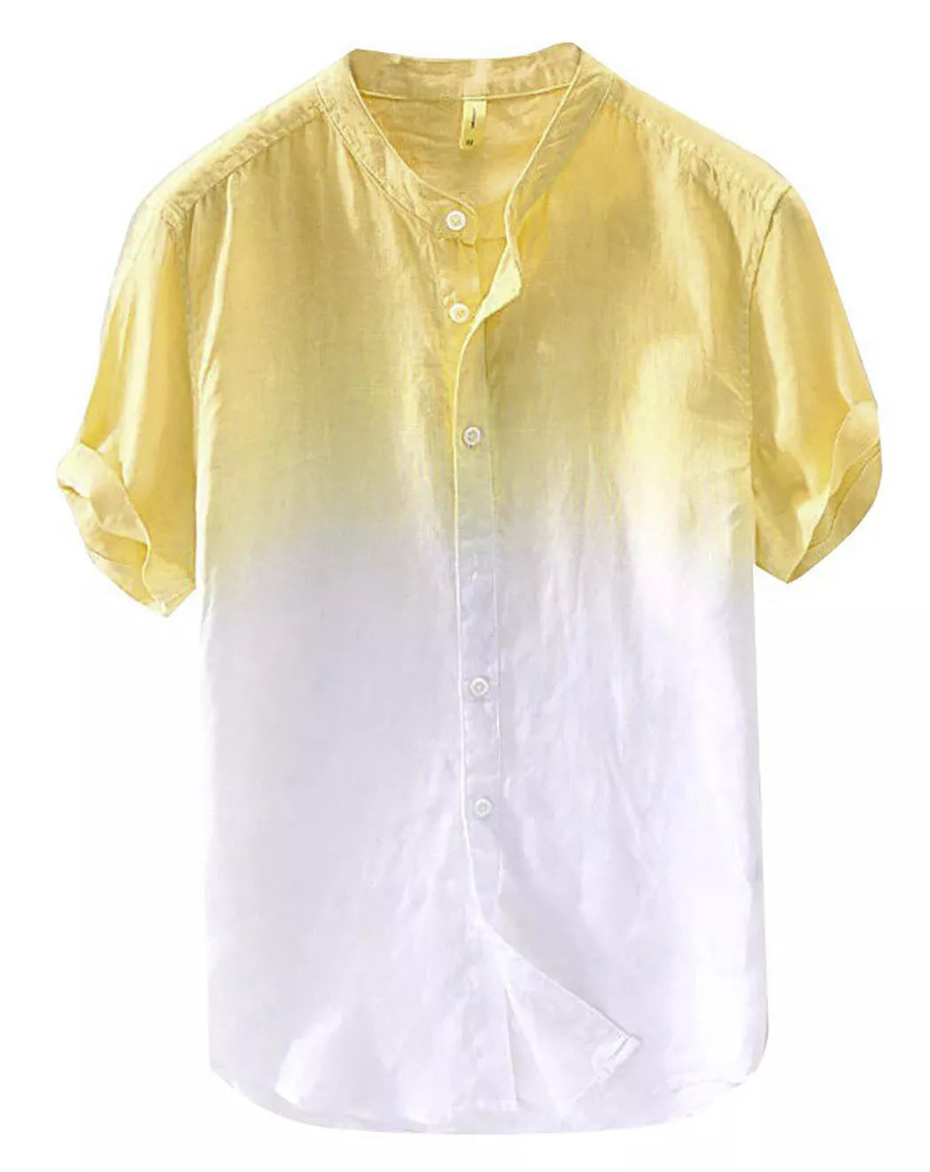 Mens Grandad Casual Shirts Mandarin Smart Shirt Short Sleeve Summer Top RH08