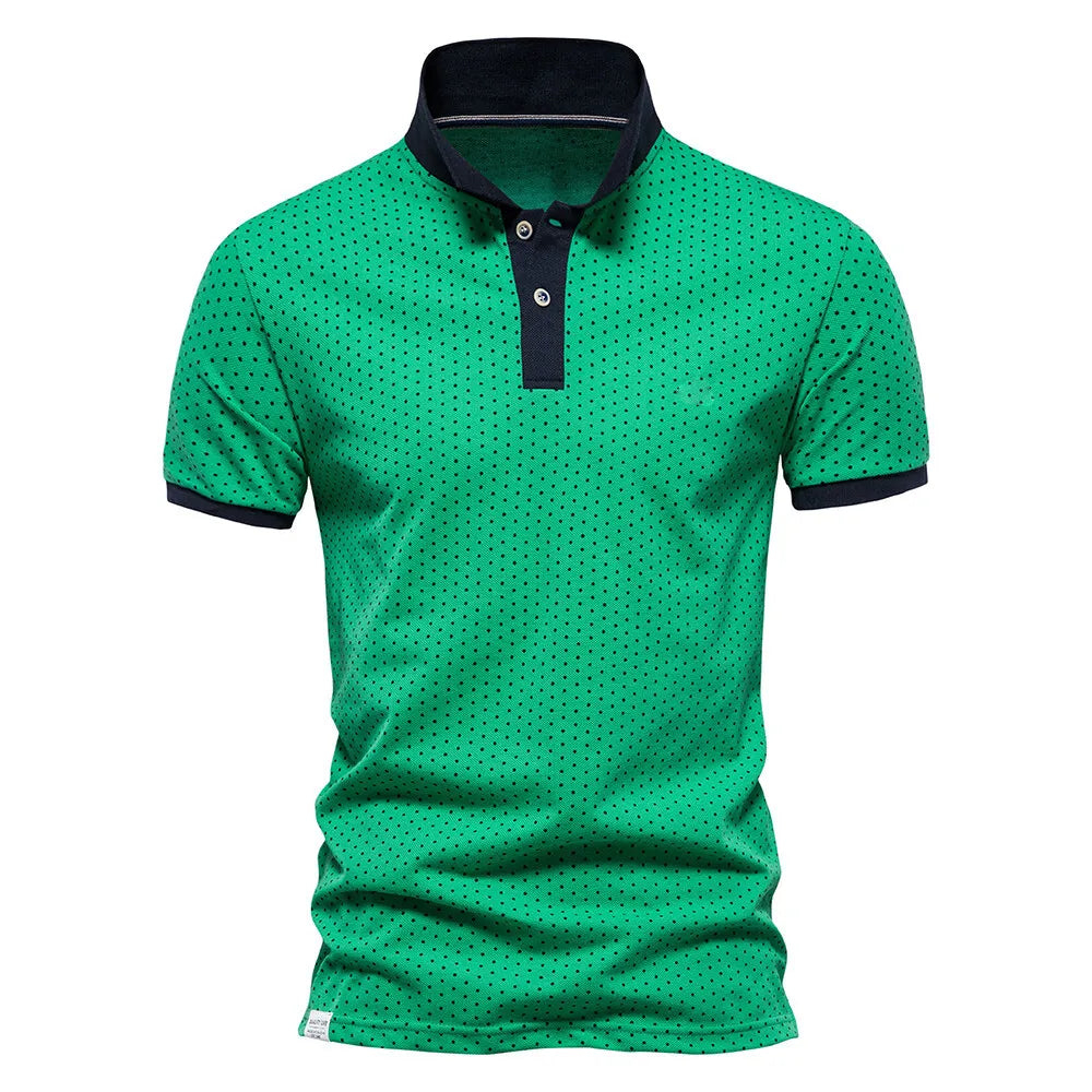 Mens Polka Polo Shirt T-Shirt Top Short Sleeve Contrast Colours PL21