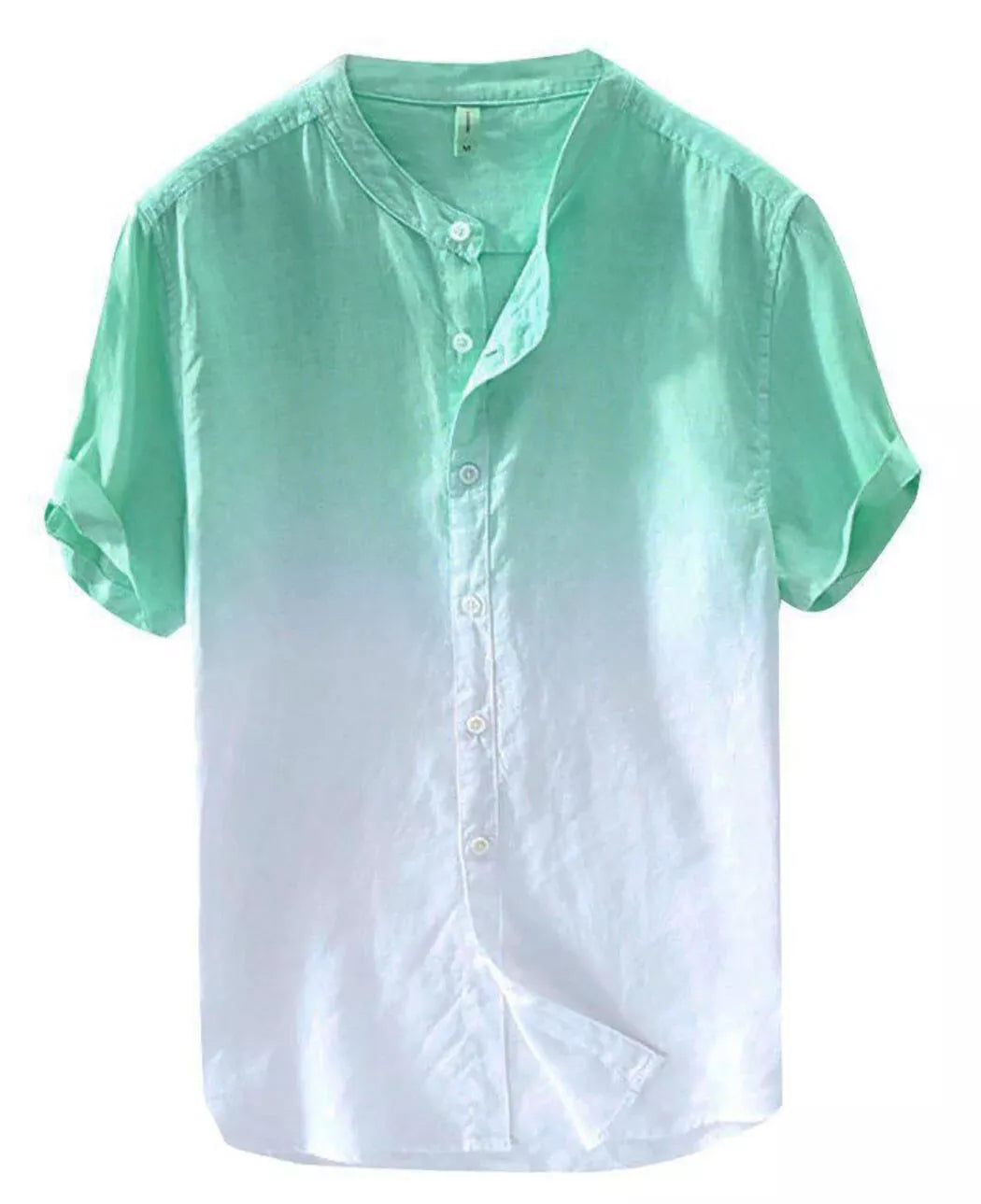 Mens Grandad Casual Shirts Mandarin Smart Shirt Short Sleeve Summer Top RH08
