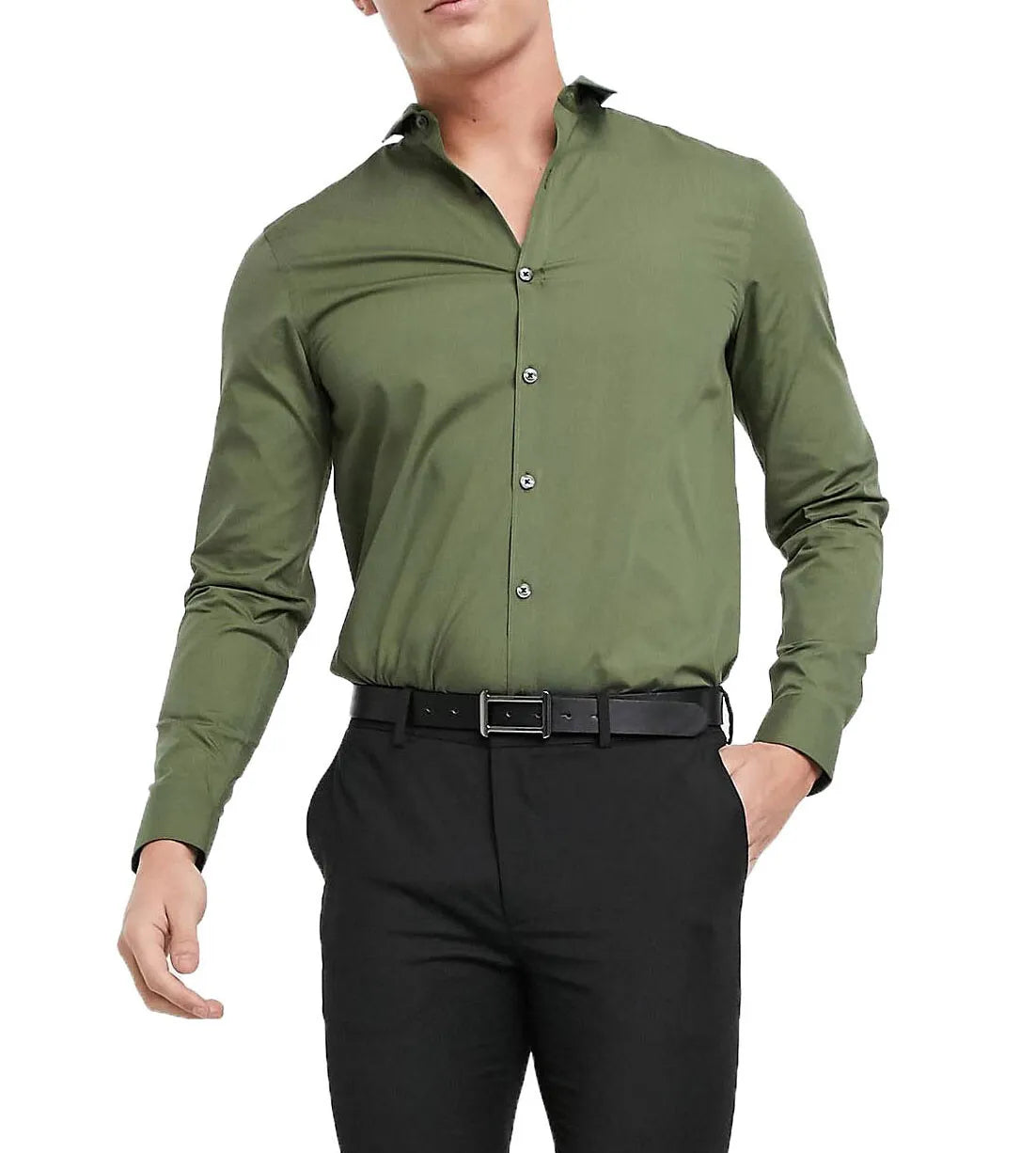 Men's Shirt Modern Slim Fit Shirts Long Sleeve Casual Formal RH13