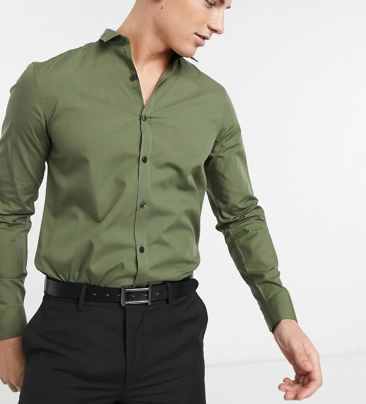 Men's Shirt Modern Slim Fit Shirts Long Sleeve Casual Formal RH13