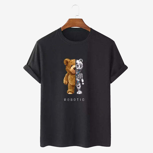 Mens Teddy Bear Shirt T-shirt Top Short Sleeve Crew Neck TS04