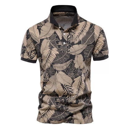 Men's Golf Polo Shirts Men Fashion Printed Short Sleeve Hawaii Style Polo Shirts