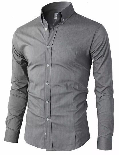 Men's Casual Shirt Button Down Slim Fit Long Sleeve Formal Shirts PS 24