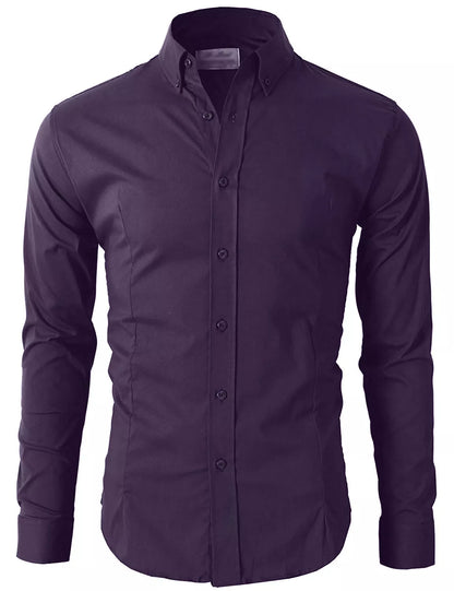 Men's Casual Shirt Button Down Slim Fit Long Sleeve Formal Shirts PS 24