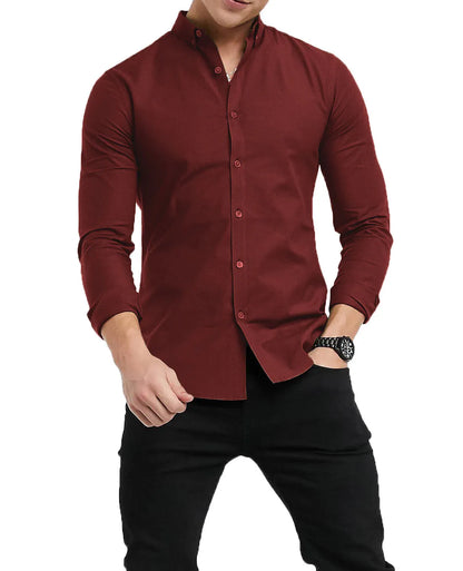 Mens Button Down Modern Slim Fit Shirts Long Sleeve Casual Formal Shirt RH12