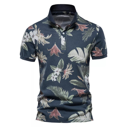 Men's Golf Polo Shirts Men Fashion Printed Short Sleeve Hawaii Style Polo Shirts