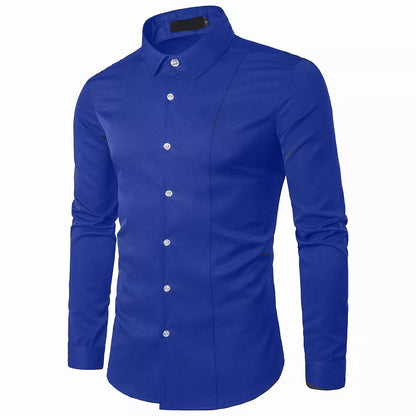Mens Casual Formal Shirts Slim Fit Shirt Top Long Sleeve PS 29