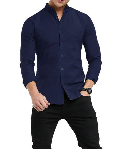 Mens Button Down Modern Slim Fit Shirts Long Sleeve Casual Formal Shirt RH12