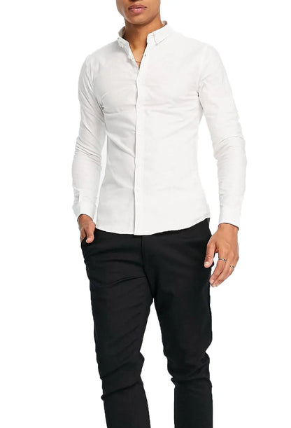 Mens Button Down Modern Slim Fit Shirts Long Sleeve Casual Formal Shirt RH12