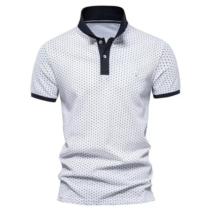 Mens Polka Polo Shirt T-Shirt Top Short Sleeve Contrast Colours PL21