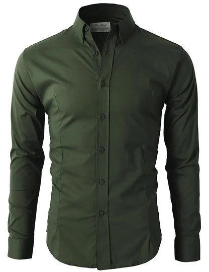 Men's Casual Shirt Button Down Slim Fit Long Sleeve Formal Shirts PS 24
