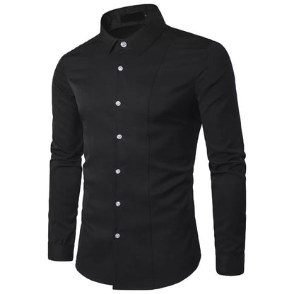 Mens Casual Formal Shirts Slim Fit Shirt Top Long Sleeve PS 29