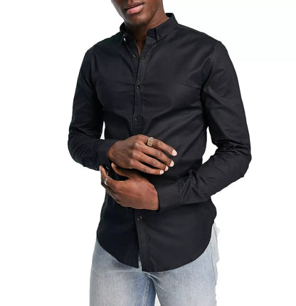 Mens Button Down Modern Slim Fit Shirts Long Sleeve Casual Formal Shirt RH12