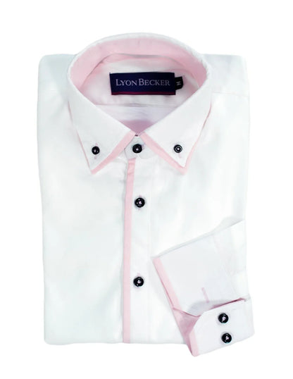Mens Casual Double Collar Slim Fit Formal Shirt Italian Design Long Sleeve DC01