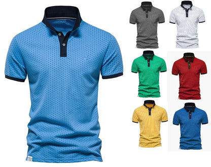 Mens Polka Polo Shirt T-Shirt Top Short Sleeve Contrast Colours PL21